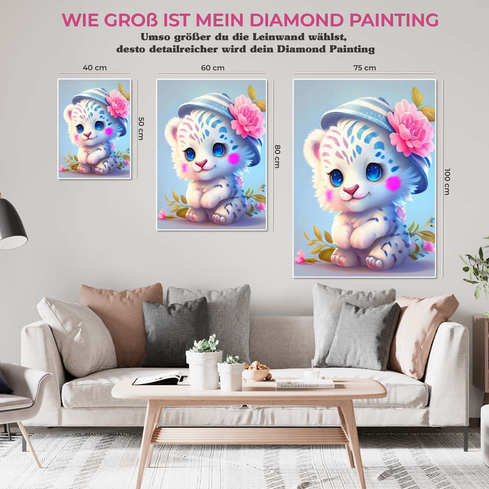 5D Diamond Painting AB Steine Colorful Tiger, Unigue-Diamond