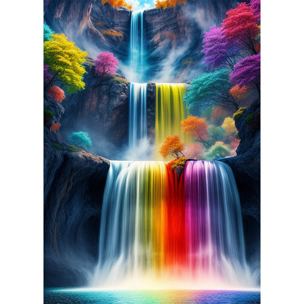 5D Diamond Painting AB Steine Colorful Waterfall, Unique-Diamond