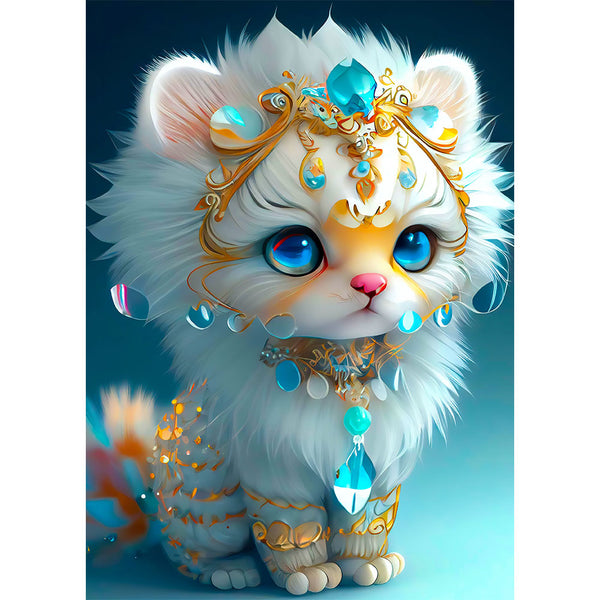 5D Diamond Painting AB Steine Crystal Kitty, Unique-Diamond