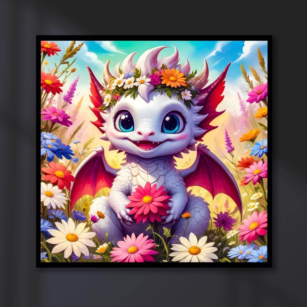 5D Diamond Painting AB Steine Cute Dragon mit 100 Farben, Unique-Diamond