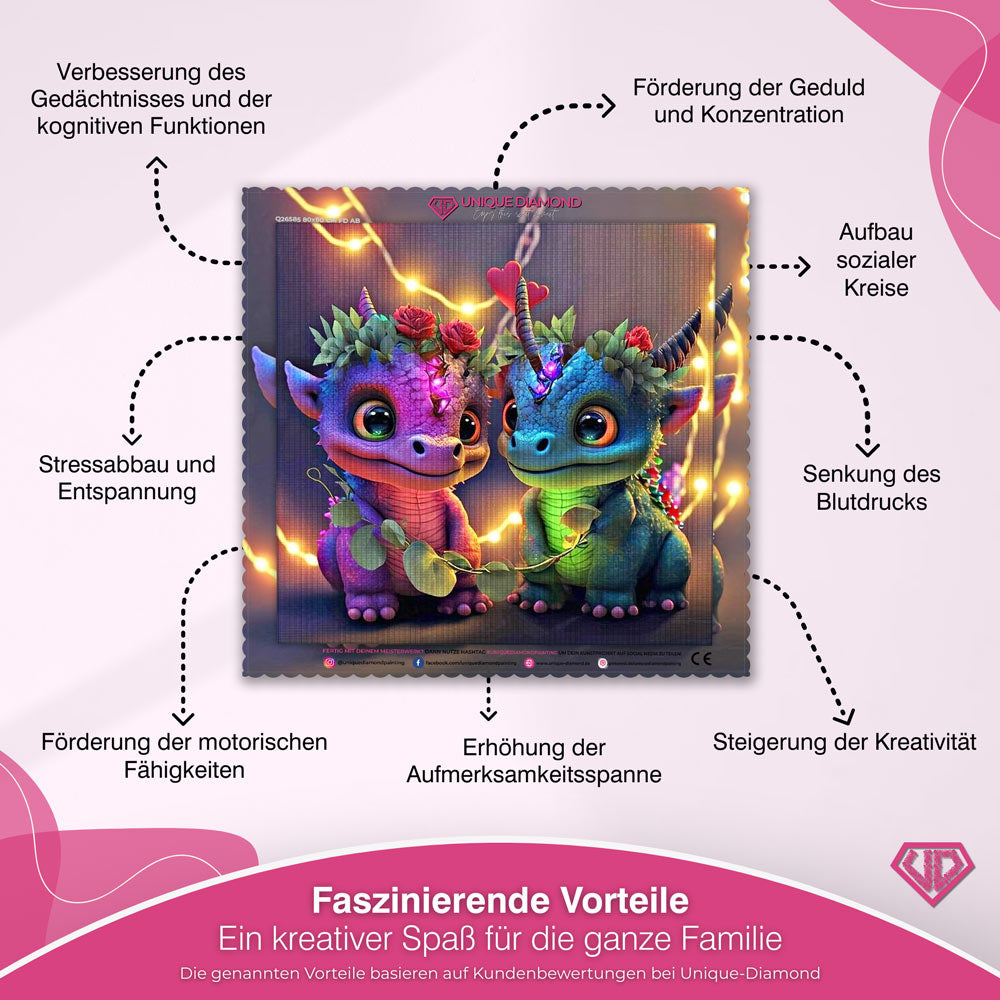 5D Diamond Painting – Dragon Love Unique-Diamond