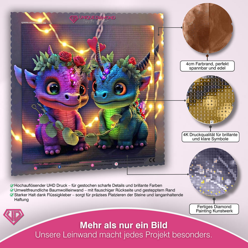 5D Diamond Painting – Dragon Love Unique-Diamond