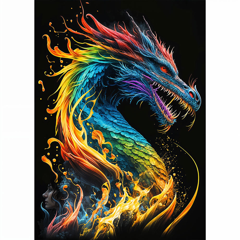 5D Diamond Painting AB Steine Dragon, Unique-Diamond