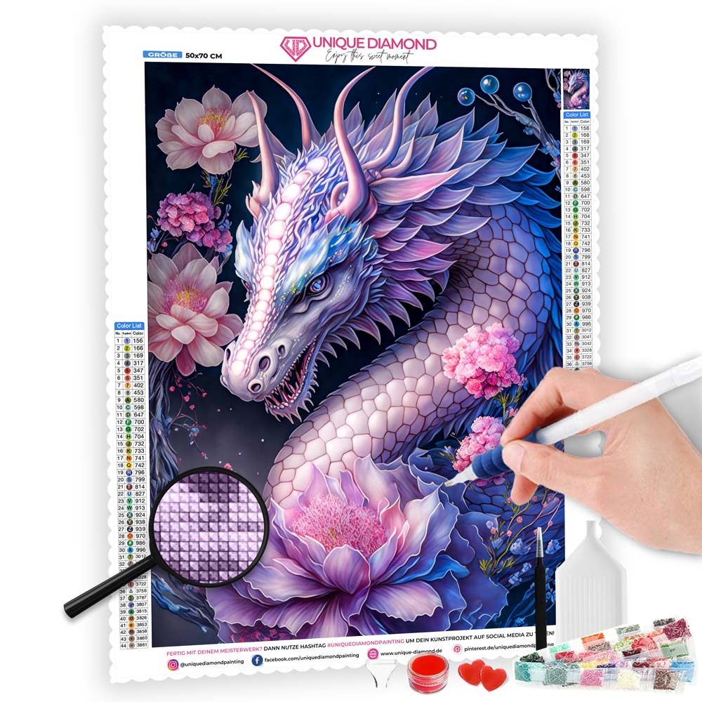 5D Diamond Painting AB Steine Dragon, Unique-Diamond