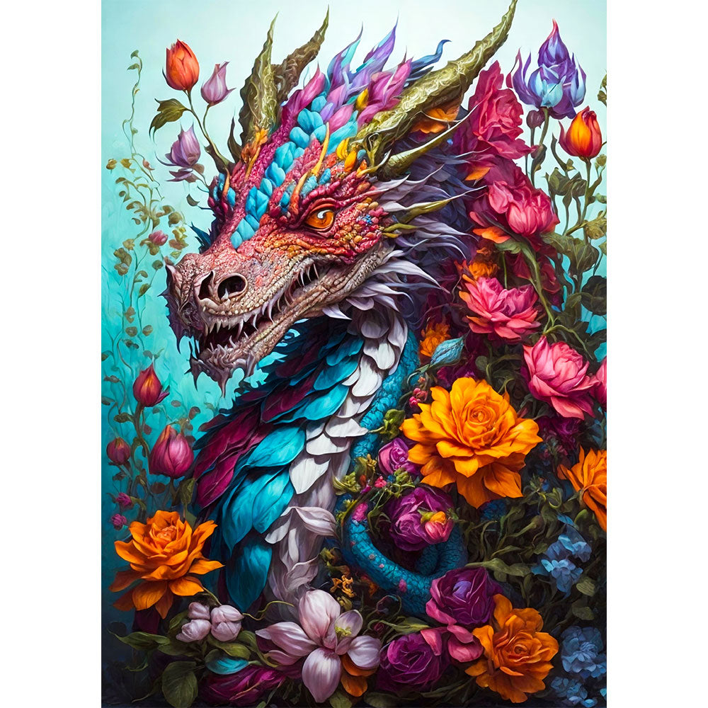 5D Diamond Painting AB Steine Dragon mit 100 Farben, Unique-Diamond