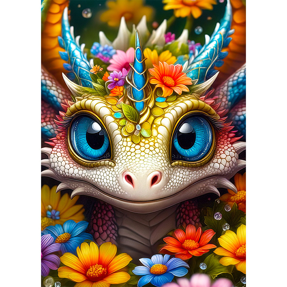 5D Diamond Painting AB Steine Dragon, Unique-Diamond