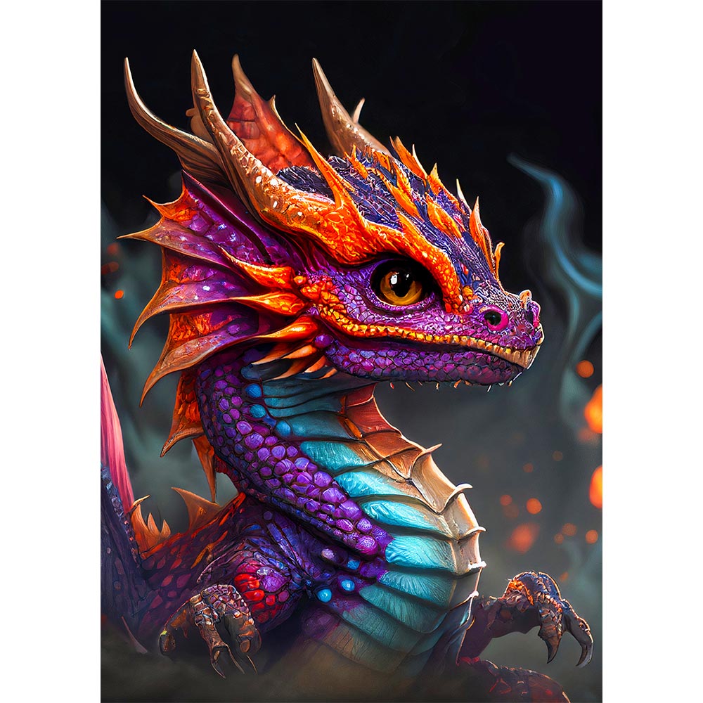 5D Diamond Painting AB Steine Dragon, Unique-Diamond