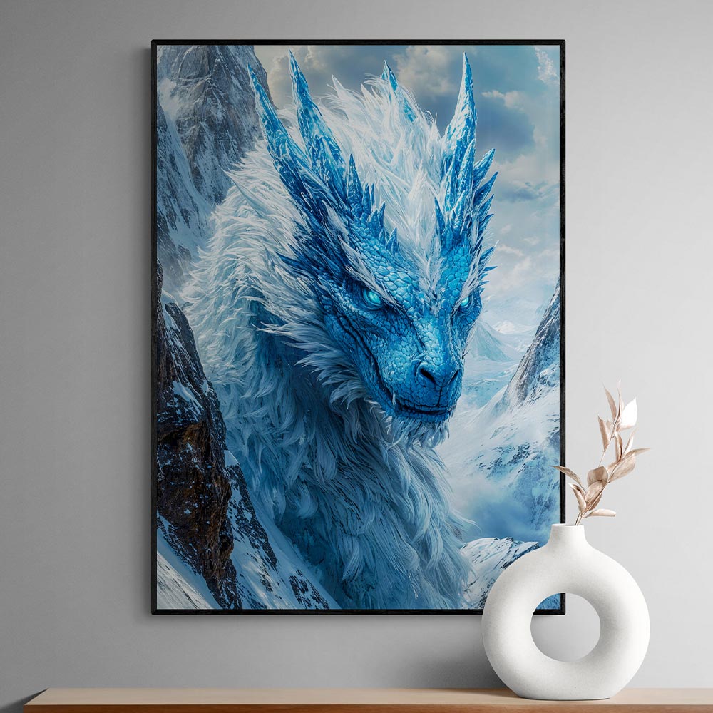 5D Diamond Painting AB Steine - Eisdrache, Unique-Diamond-