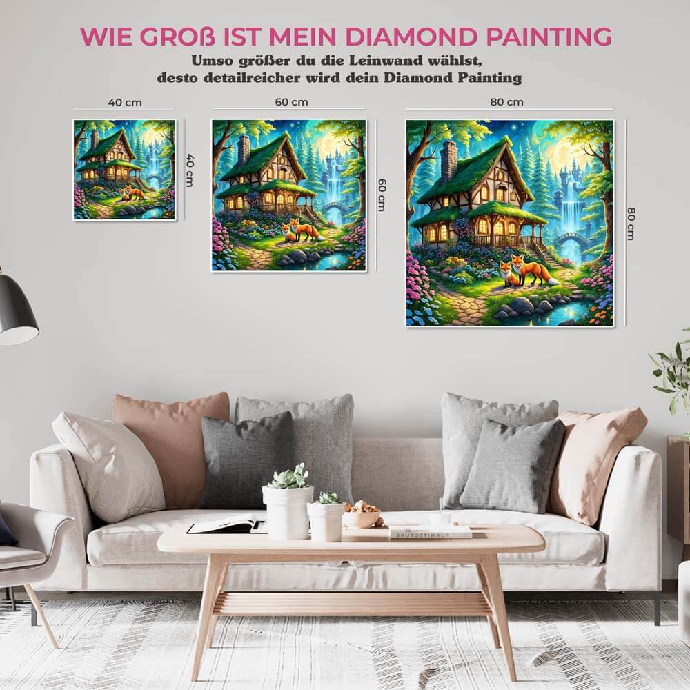 5D Diamond Painting AB Steine Enchanted Woodland mit 100 Farben, Unique-Diamond