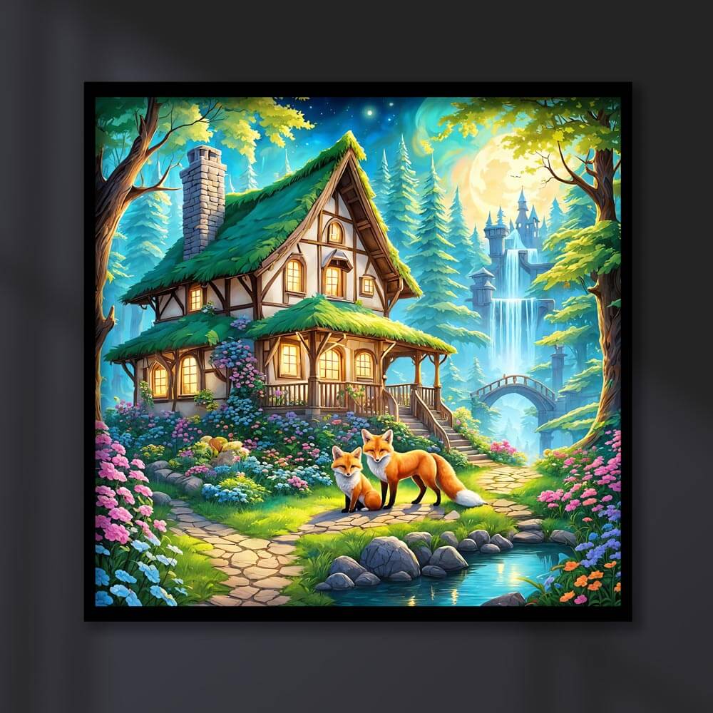 5D Diamond Painting AB Steine Enchanted Woodland mit 100 Farben, Unique-Diamond