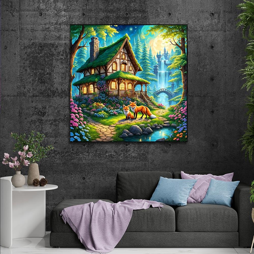 5D Diamond Painting AB Steine Enchanted Woodland mit 100 Farben, Unique-Diamond