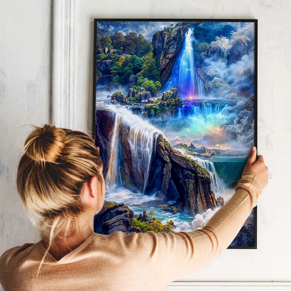 5D Diamond Painting AB Steine Fantasy Wasserfall, Unique-Diamond