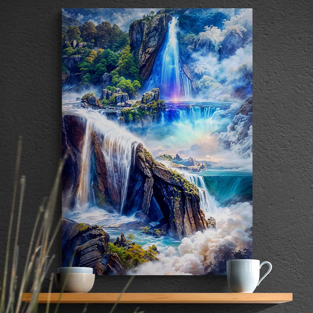 5D Diamond Painting AB Steine Fantasy Wasserfall, Unique-Diamond