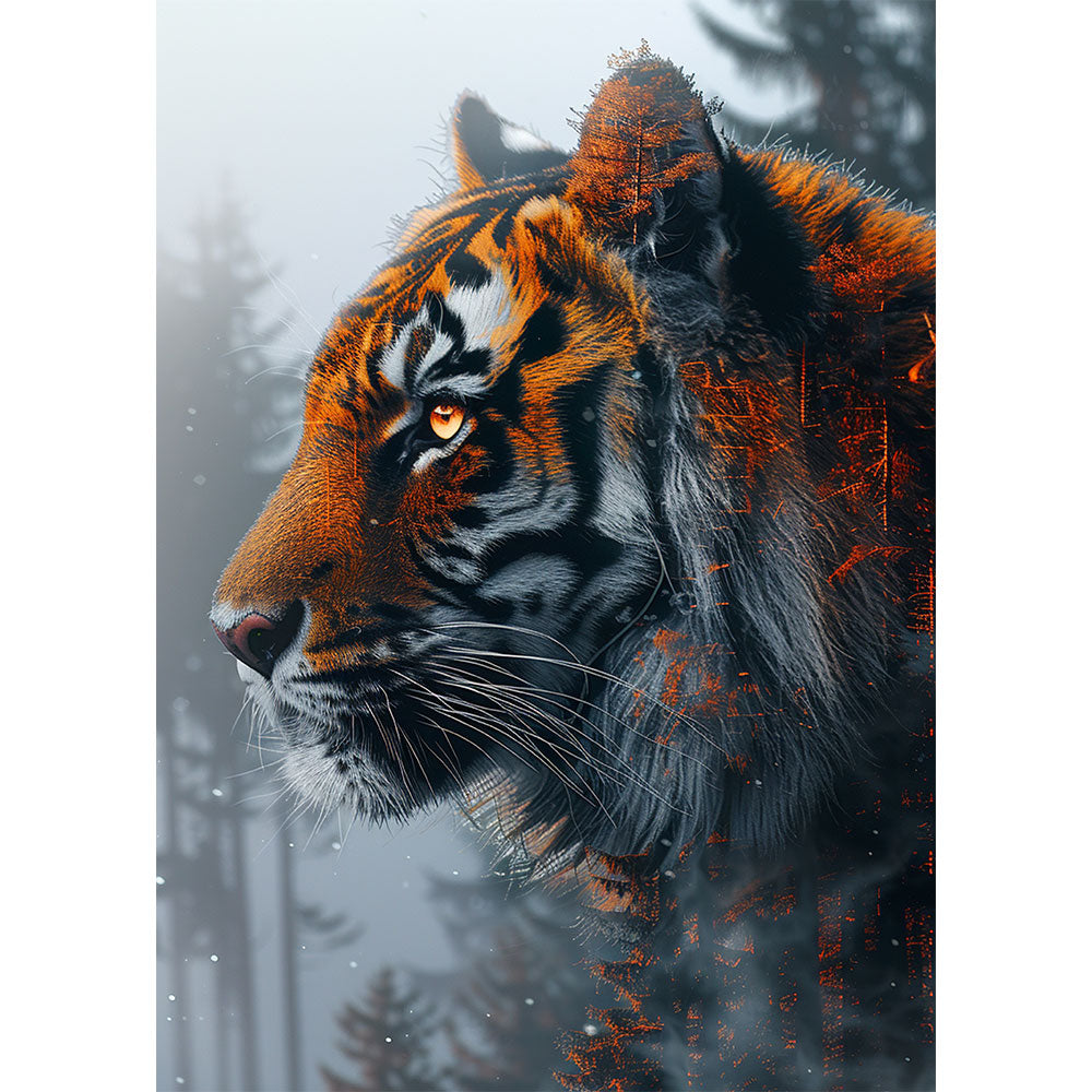 5D Diamond Painting AB Steine Forest Tiger, Unique-Diamond