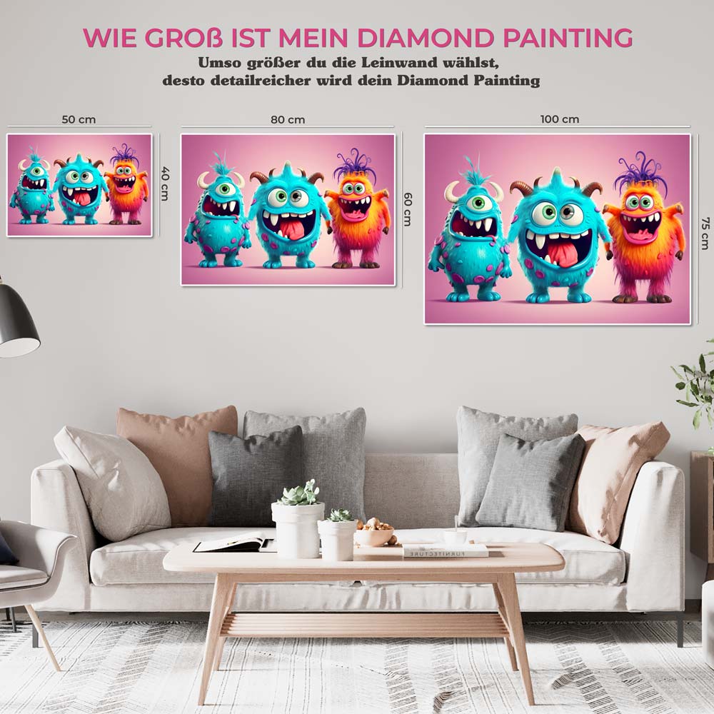 5D Diamond Painting AB Steine Funny Character Monster, Unique-Diamond