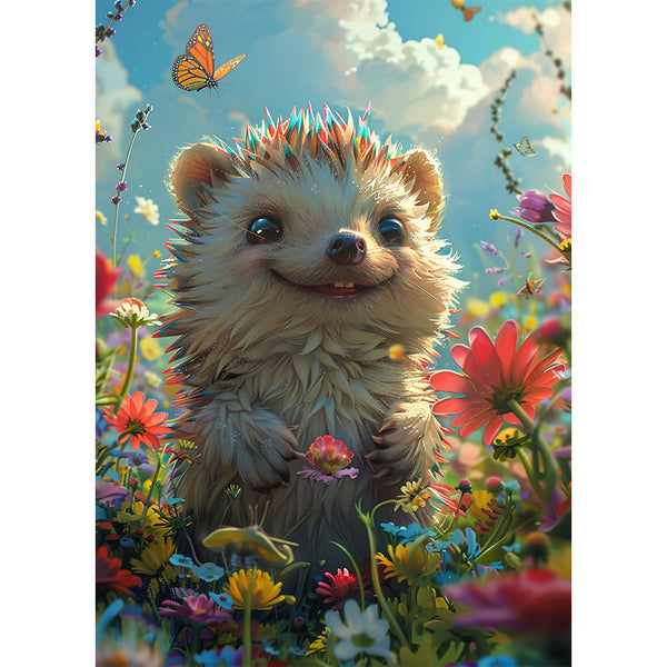 5D Diamond Painting AB Steine Happy Hedgehog Haven, Unique-Diamond