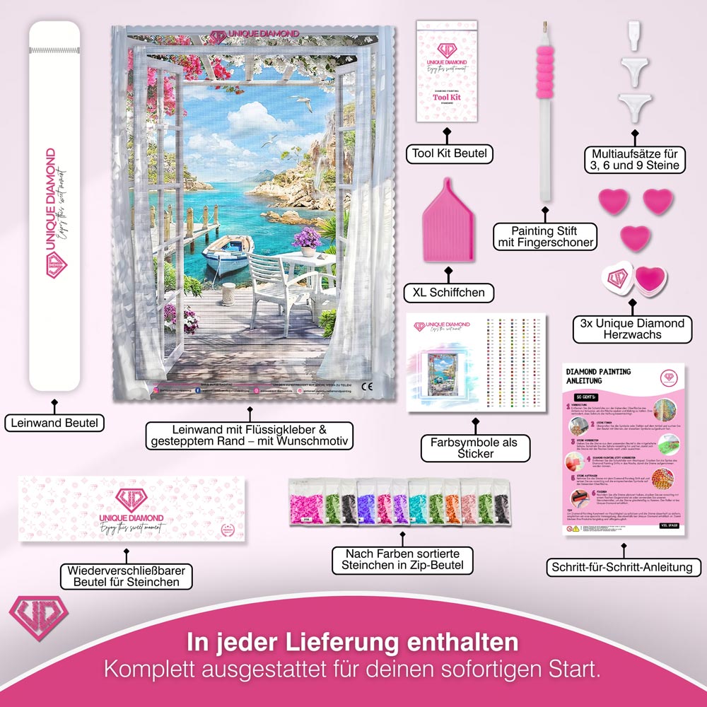 5D Diamond Painting – Haus am Strand Unique-Diamond