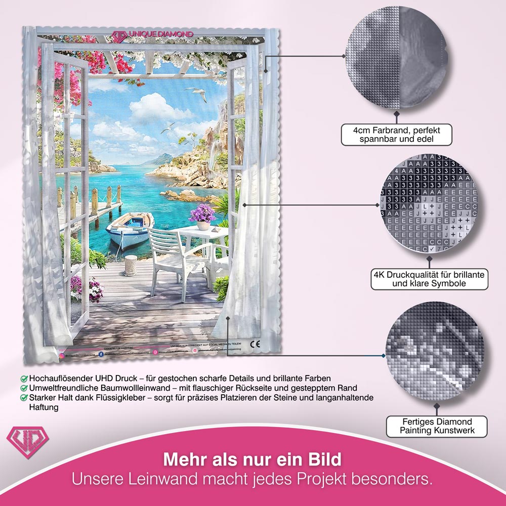 5D Diamond Painting – Haus am Strand Unique-Diamond