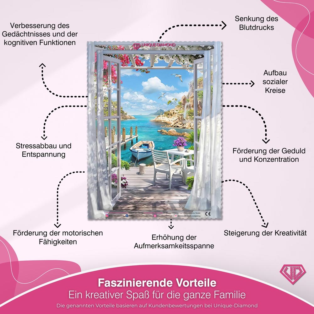 5D Diamond Painting – Haus am Strand Unique-Diamond