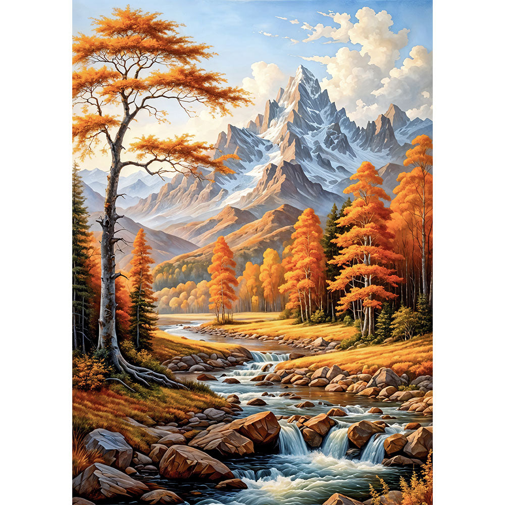 5D Diamond Painting AB Steine Herbstlandschaft mit 100 Farben, Unique-Diamond