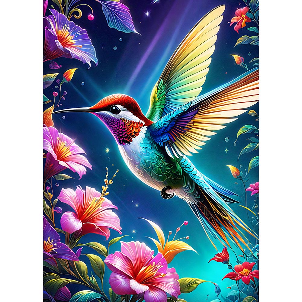 5D Diamond Painting AB Steine Kolibri, Unique-Diamond