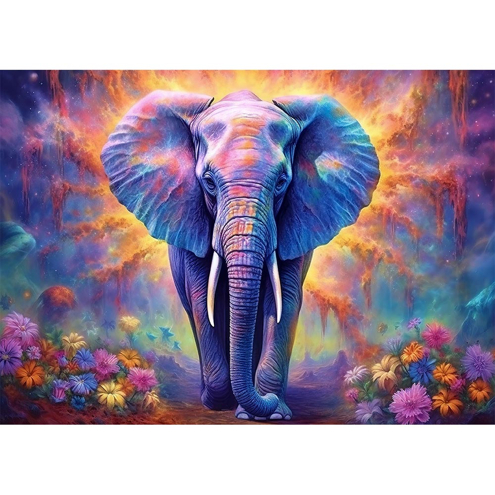 5D Diamond Painting AB Steine Kosmischer Elefant - Unique-Diamond