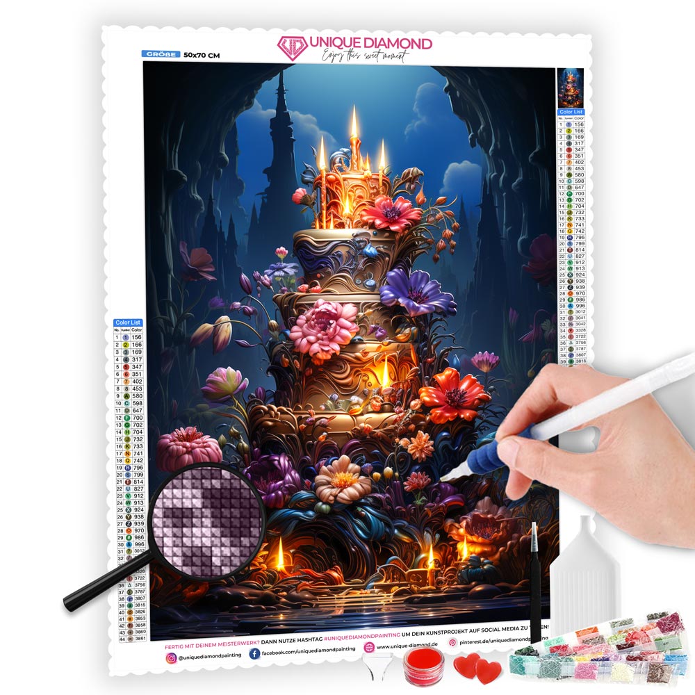 5D Diamond Painting AB Steine Kuchen kaufen | Unique-Diamond 5D Diamond Painting AB Steine Kuchen kaufen | Unique-Diamond