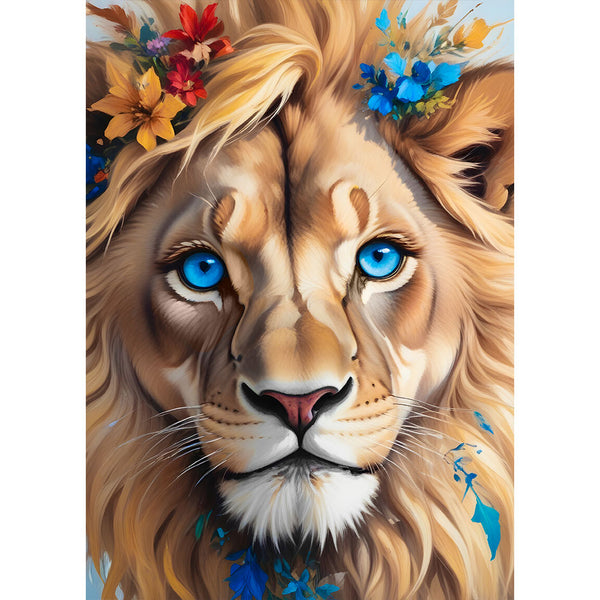 5D Diamond Painting AB Steine Lion mit 100 Farben, Unique-Diamond