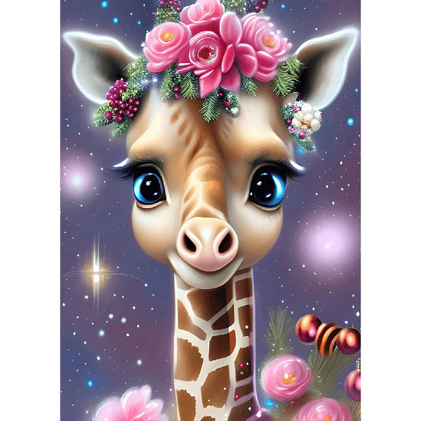 5D Diamond Painting AB Steine Little Cute Giraffe, Unique-Diamond