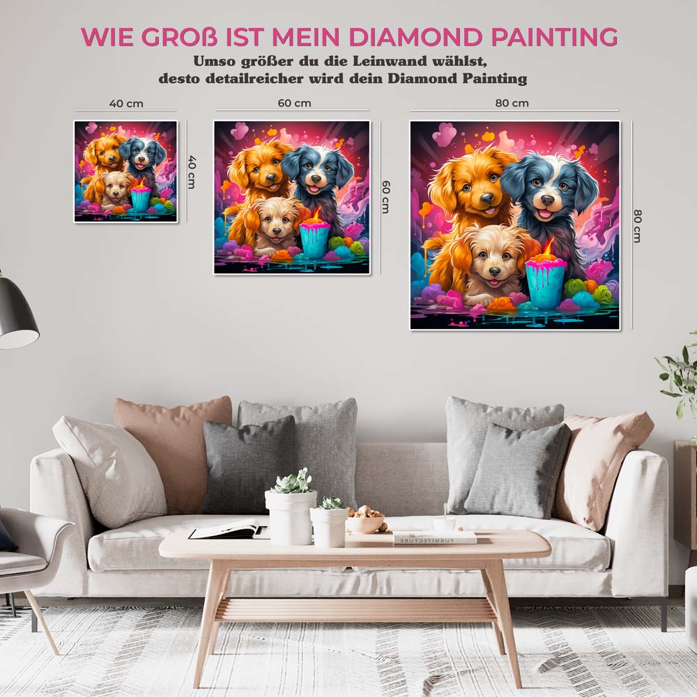 5D Diamond Painting AB Steine Lucky Dogs, Unique-Diamond
