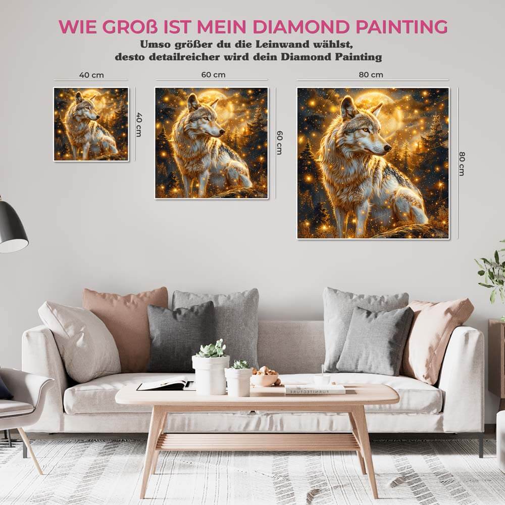 5D Diamond Painting AB Steine Lunar Guardian Wolf mit 100 Farben, Unique-Diamond