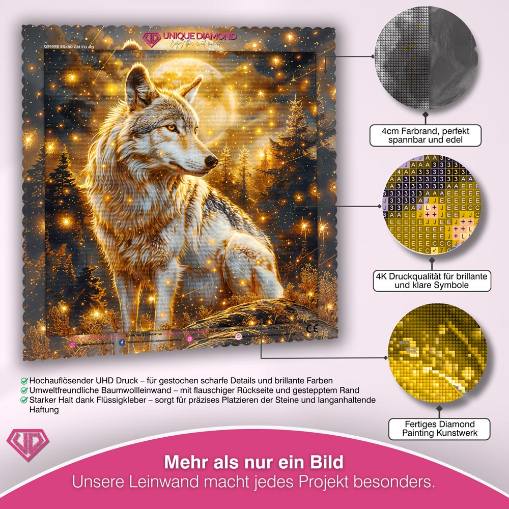 5D Diamond Painting – Lunar Guardian Wolf Unique-Diamond