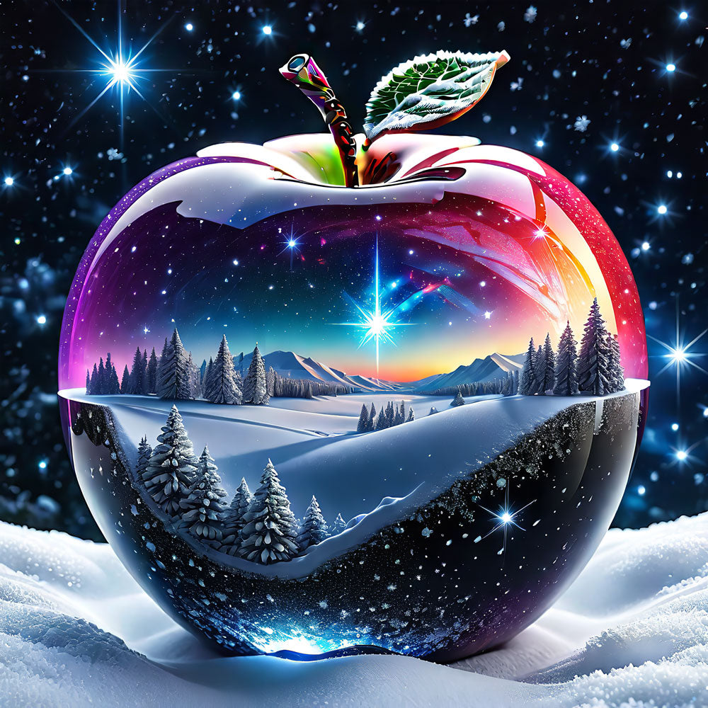 5D Diamond Painting AB Steine Magic Crystal Apple, Unique-Diamond