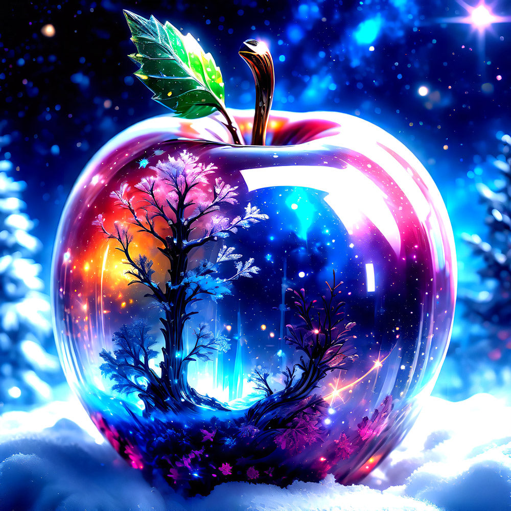 5D Diamond Painting AB Steine Magic Apple mit 100 Farben, Unique-Diamond