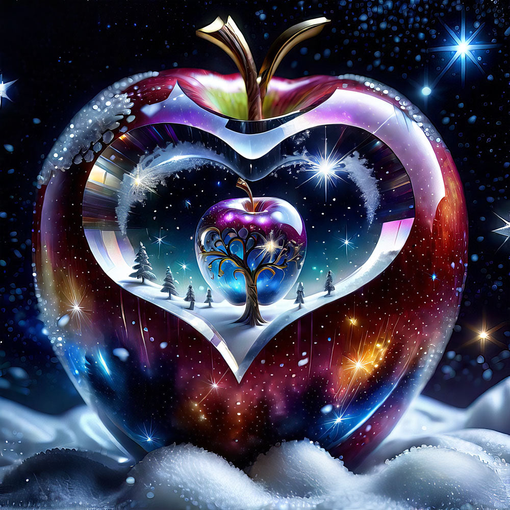 5D Diamond Painting AB Steine Magic Crystal Apple, Unique-Diamond