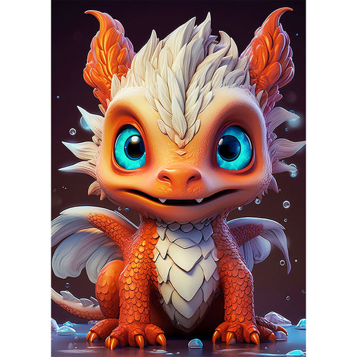 5D Diamond Painting AB Steine Magic Red Dragon, Unique-Diamond