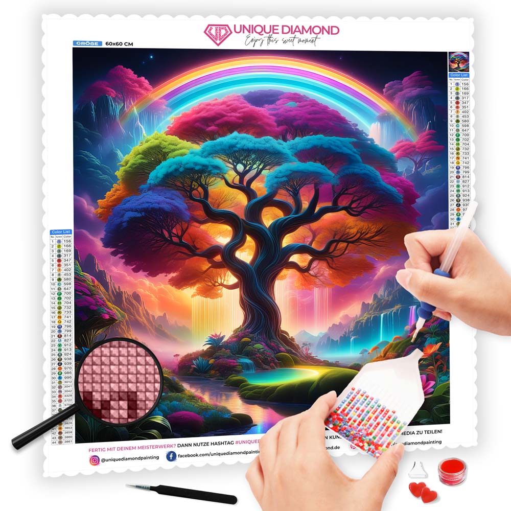 5D Diamond Painting AB Steine Magic Tree, Unique-Diamond