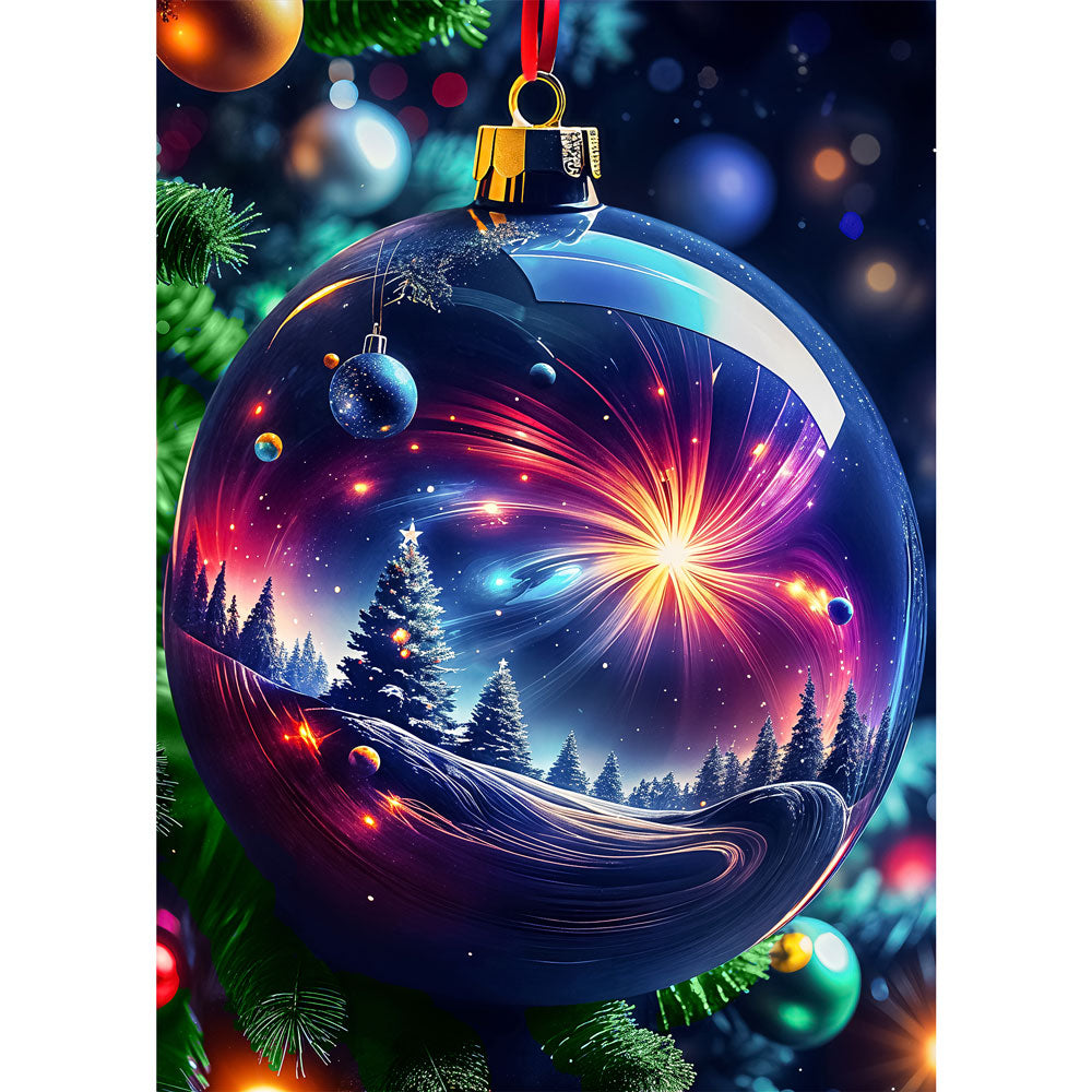 5D Diamond Painting – Magischer Weihnachtskugel Unique-Diamond