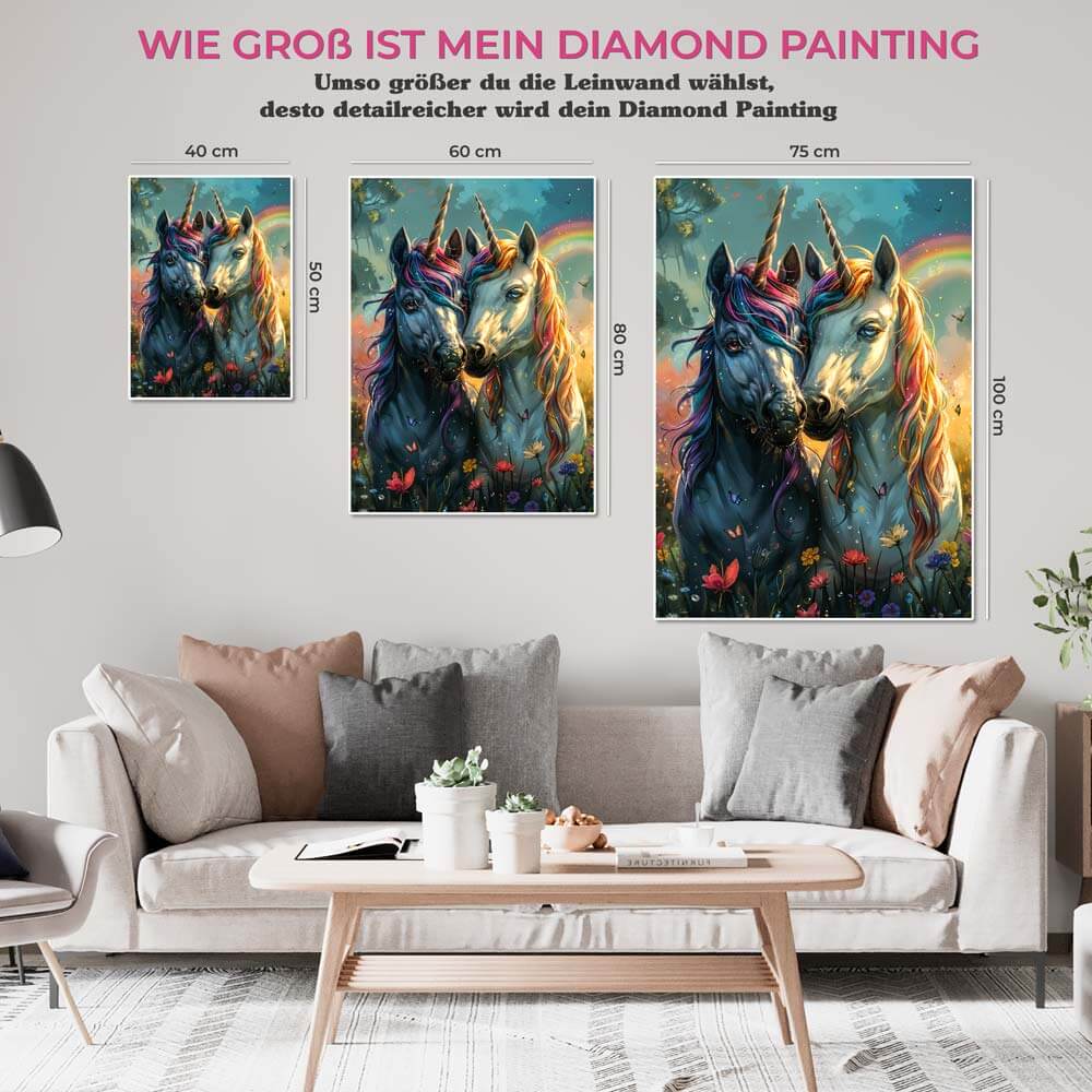 5D Diamond Painting AB Steine Majestic Unicorn Dreams, Unique-Diamond