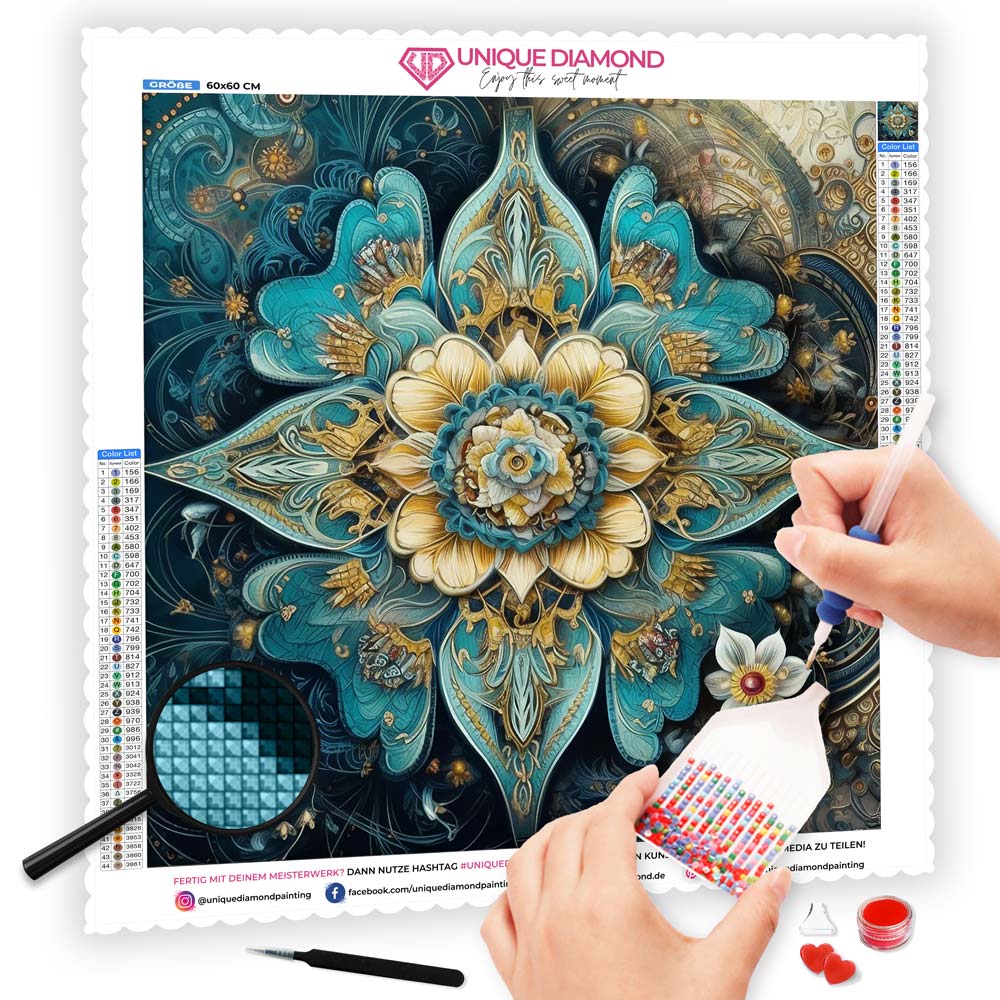 5D Diamond Painting AB Steine Mandala, Unique-Diamond