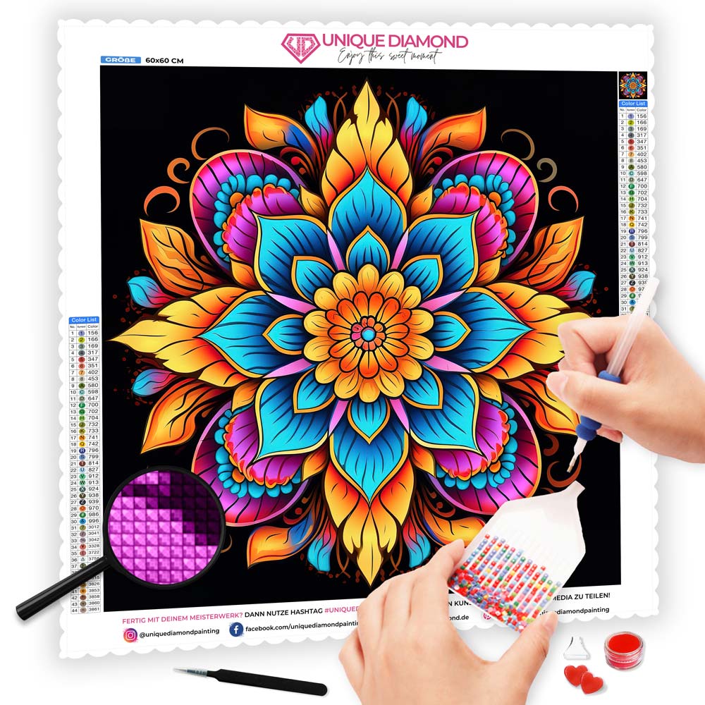 5D Diamond Painting AB Steine Mandala, Unique-Diamond