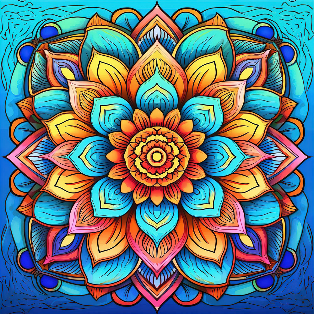 5D Diamond Painting AB Steine Mandala Blume, Unique-Diamond