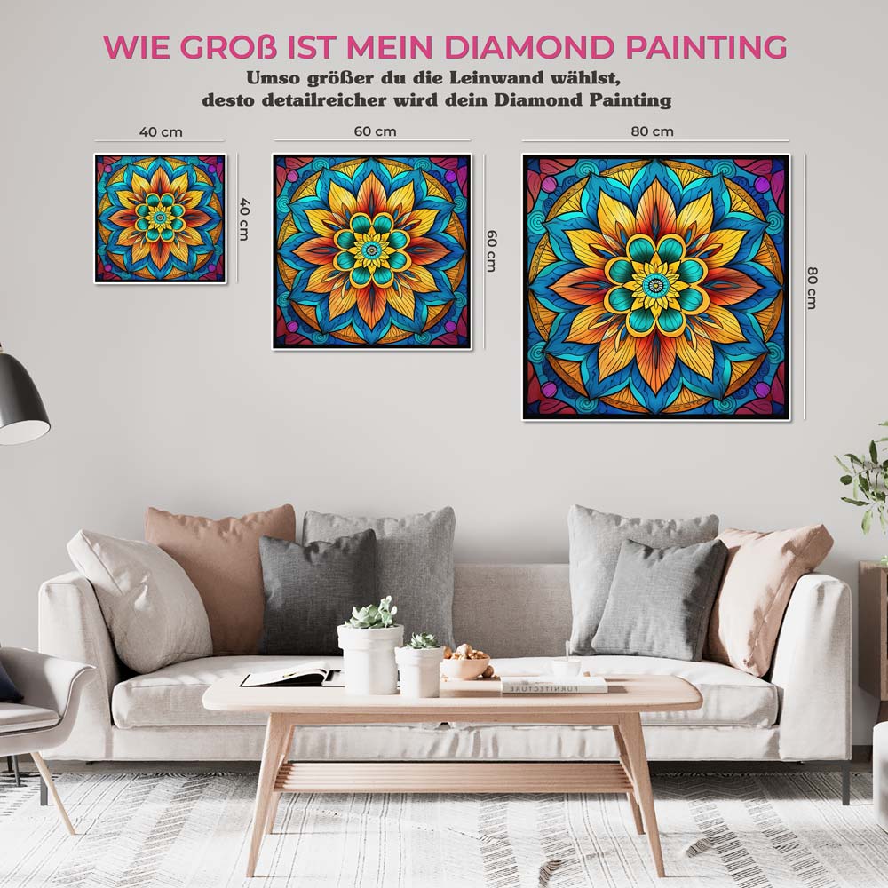 5D Diamond Painting AB Steine Mandala Blume, Unique-Diamond