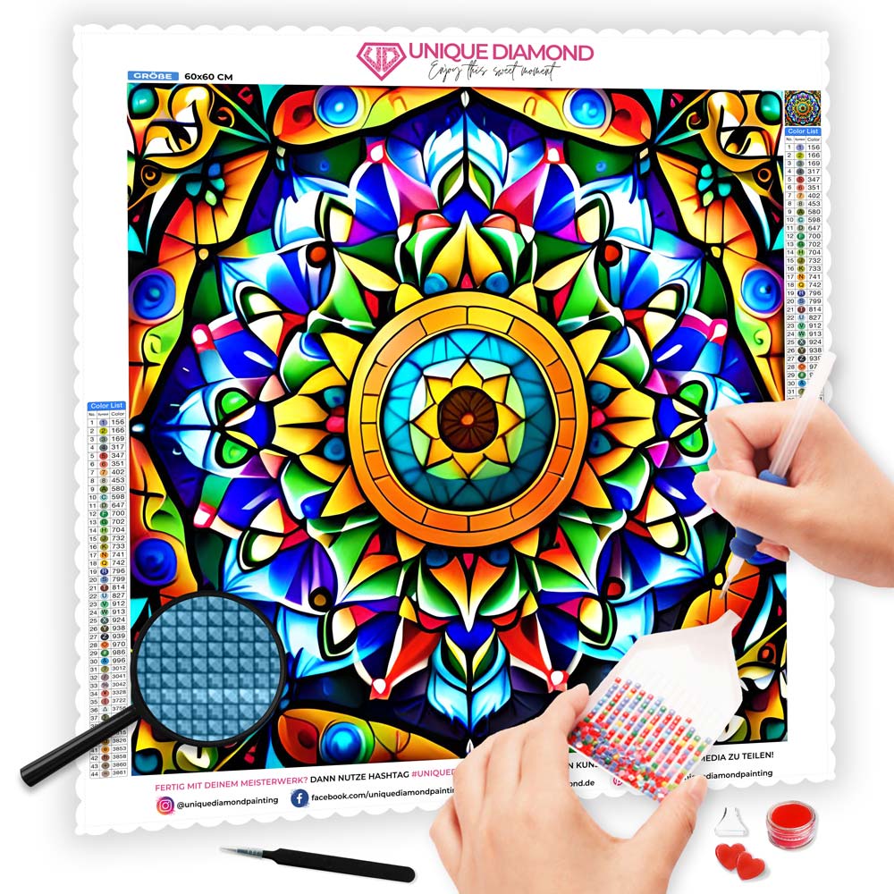 5D Diamond Painting AB Steine Mandala, Unique-Diamond