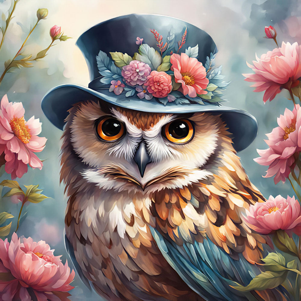 5D Diamond Painting AB Steine Mr Owl, Unique-Diamond