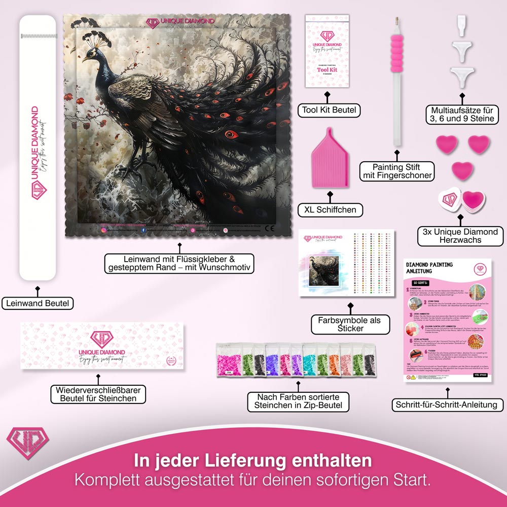 5D Diamond Painting – Mystical Peacock Unique-Diamond