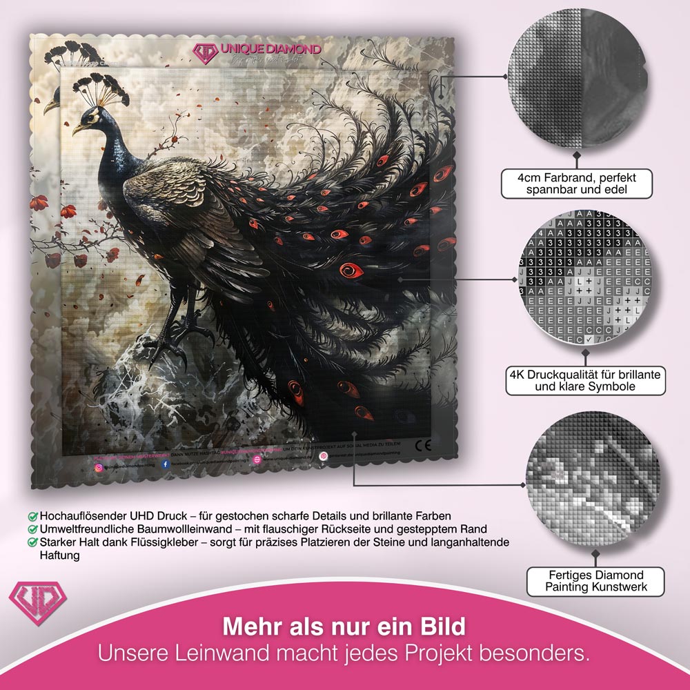 5D Diamond Painting – Mystical Peacock Unique-Diamond