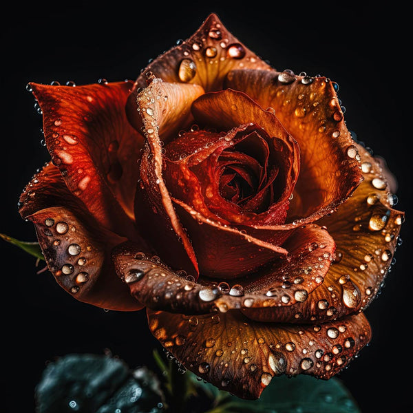 5D Diamond Painting AB Steine Orangene Rose, Unique-Diamond