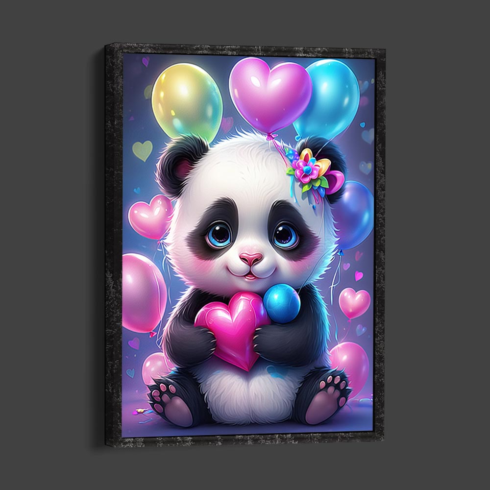 5D Diamond Painting AB Steine Panda With Heart, Unique-Diamond