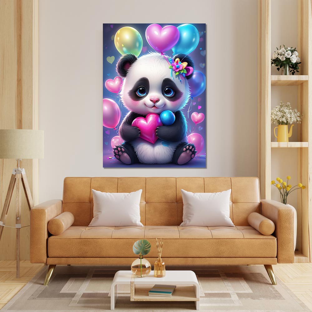 5D Diamond Painting AB Steine Panda With Heart, Unique-Diamond